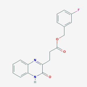 molecular formula C18H15FN2O3 B4175380 3-fluorobenzyl 3-(3-hydroxy-2-quinoxalinyl)propanoate 