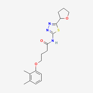 molecular formula C18H23N3O3S B4175387 4-(2,3-dimethylphenoxy)-N-[5-(tetrahydro-2-furanyl)-1,3,4-thiadiazol-2-yl]butanamide 