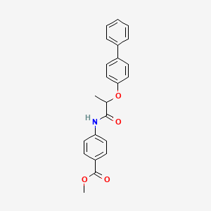 molecular formula C23H21NO4 B4175420 methyl 4-{[2-(4-biphenylyloxy)propanoyl]amino}benzoate 