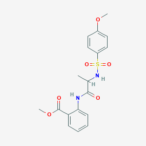 molecular formula C18H20N2O6S B4175445 methyl 2-({N-[(4-methoxyphenyl)sulfonyl]alanyl}amino)benzoate 