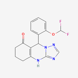 molecular formula C16H14F2N4O2 B4175447 9-[2-(difluoromethoxy)phenyl]-5,6,7,9-tetrahydro[1,2,4]triazolo[5,1-b]quinazolin-8(4H)-one 