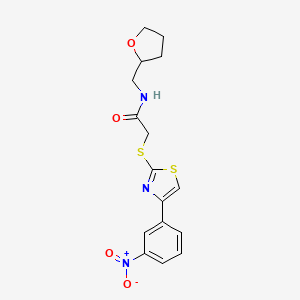 molecular formula C16H17N3O4S2 B4175451 2-{[4-(3-nitrophenyl)-1,3-thiazol-2-yl]thio}-N-(tetrahydro-2-furanylmethyl)acetamide 