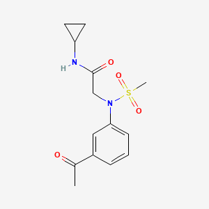 molecular formula C14H18N2O4S B4175486 N~2~-(3-acetylphenyl)-N~1~-cyclopropyl-N~2~-(methylsulfonyl)glycinamide 