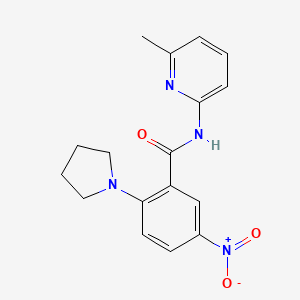 molecular formula C17H18N4O3 B4175489 N-(6-methyl-2-pyridinyl)-5-nitro-2-(1-pyrrolidinyl)benzamide 