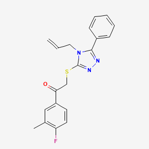 molecular formula C20H18FN3OS B4175501 2-[(4-allyl-5-phenyl-4H-1,2,4-triazol-3-yl)thio]-1-(4-fluoro-3-methylphenyl)ethanone 