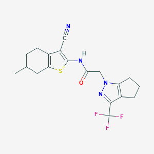 N-(3-cyano-6-methyl-4,5,6,7-tetrahydro-1-benzothiophen-2-yl)-2-[3-(trifluoromethyl)-5,6-dihydrocyclopenta[c]pyrazol-1(4H)-yl]acetamide