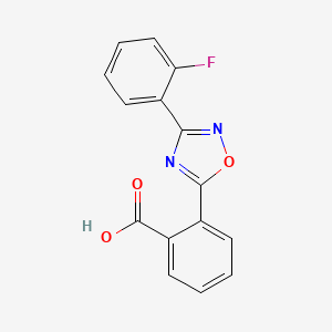 molecular formula C15H9FN2O3 B4175510 2-[3-(2-fluorophenyl)-1,2,4-oxadiazol-5-yl]benzoic acid 