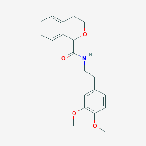 molecular formula C20H23NO4 B4175518 N-[2-(3,4-dimethoxyphenyl)ethyl]-3,4-dihydro-1H-isochromene-1-carboxamide 