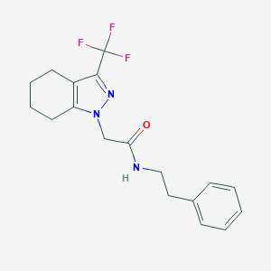 molecular formula C18H20F3N3O B417552 N-Phenethyl-2-(3-trifluoromethyl-4,5,6,7-tetrahydro-indazol-1-yl)-acetamide 