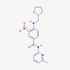 molecular formula C18H20N4O4 B4175521 N-(6-methyl-2-pyridinyl)-3-nitro-4-[(tetrahydro-2-furanylmethyl)amino]benzamide 