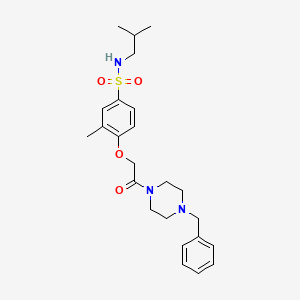 molecular formula C24H33N3O4S B4175527 4-[2-(4-benzyl-1-piperazinyl)-2-oxoethoxy]-N-isobutyl-3-methylbenzenesulfonamide 
