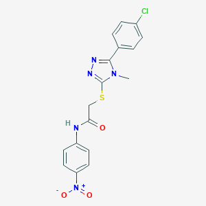 2-{[5-(4-chlorophenyl)-4-methyl-4H-1,2,4-triazol-3-yl]sulfanyl}-N-{4-nitrophenyl}acetamide