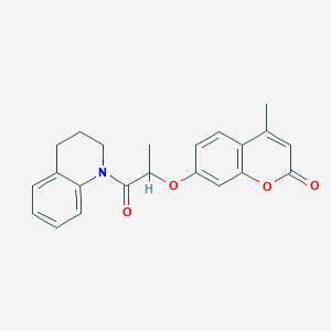 molecular formula C22H21NO4 B4175548 7-[2-(3,4-dihydro-1(2H)-quinolinyl)-1-methyl-2-oxoethoxy]-4-methyl-2H-chromen-2-one 