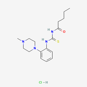 molecular formula C17H27ClN4OS B4175551 N-({[2-(4-methyl-1-piperazinyl)phenyl]amino}carbonothioyl)pentanamide hydrochloride 