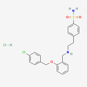 molecular formula C22H24Cl2N2O3S B4175573 4-[2-({2-[(4-chlorobenzyl)oxy]benzyl}amino)ethyl]benzenesulfonamide hydrochloride 