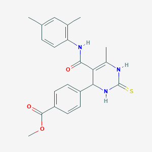 molecular formula C22H23N3O3S B4175577 methyl 4-(5-{[(2,4-dimethylphenyl)amino]carbonyl}-6-methyl-2-thioxo-1,2,3,4-tetrahydro-4-pyrimidinyl)benzoate 