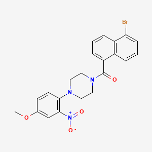 molecular formula C22H20BrN3O4 B4175582 1-(5-bromo-1-naphthoyl)-4-(4-methoxy-2-nitrophenyl)piperazine 