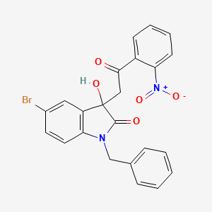 molecular formula C23H17BrN2O5 B4175592 1-benzyl-5-bromo-3-hydroxy-3-[2-(2-nitrophenyl)-2-oxoethyl]-1,3-dihydro-2H-indol-2-one 