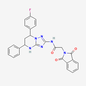 molecular formula C27H21FN6O3 B4175609 2-(1,3-dioxo-1,3-dihydro-2H-isoindol-2-yl)-N-[7-(4-fluorophenyl)-5-phenyl-4,5,6,7-tetrahydro[1,2,4]triazolo[1,5-a]pyrimidin-2-yl]acetamide 