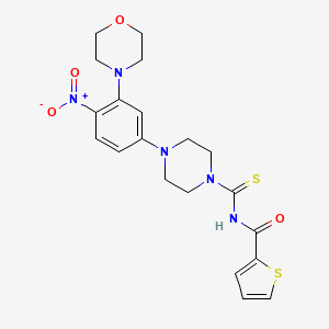 molecular formula C20H23N5O4S2 B4175611 N-({4-[3-(4-morpholinyl)-4-nitrophenyl]-1-piperazinyl}carbonothioyl)-2-thiophenecarboxamide 