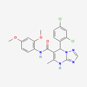 molecular formula C21H19Cl2N5O3 B4175616 7-(2,4-dichlorophenyl)-N-(2,4-dimethoxyphenyl)-5-methyl-4,7-dihydro[1,2,4]triazolo[1,5-a]pyrimidine-6-carboxamide 