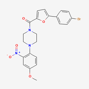 molecular formula C22H20BrN3O5 B4175624 1-[5-(4-bromophenyl)-2-furoyl]-4-(4-methoxy-2-nitrophenyl)piperazine 