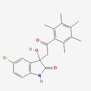 molecular formula C21H22BrNO3 B4175638 5-bromo-3-hydroxy-3-[2-oxo-2-(pentamethylphenyl)ethyl]-1,3-dihydro-2H-indol-2-one 