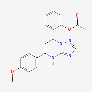 molecular formula C19H16F2N4O2 B4175650 7-[2-(difluoromethoxy)phenyl]-5-(4-methoxyphenyl)-4,7-dihydro[1,2,4]triazolo[1,5-a]pyrimidine 