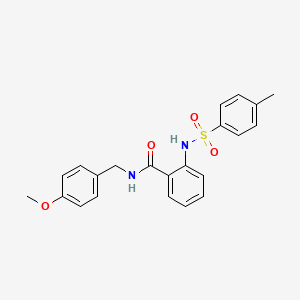 molecular formula C22H22N2O4S B4175652 N-(4-methoxybenzyl)-2-{[(4-methylphenyl)sulfonyl]amino}benzamide 