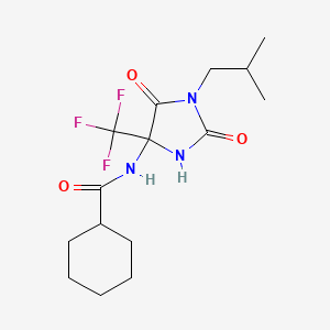 molecular formula C15H22F3N3O3 B4175653 N-[1-isobutyl-2,5-dioxo-4-(trifluoromethyl)-4-imidazolidinyl]cyclohexanecarboxamide 