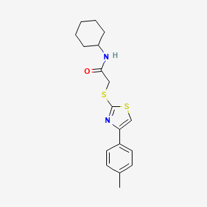 molecular formula C18H22N2OS2 B4175668 N-cyclohexyl-2-{[4-(4-methylphenyl)-1,3-thiazol-2-yl]thio}acetamide 