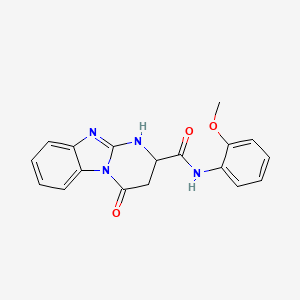 molecular formula C18H16N4O3 B4175680 N-(2-methoxyphenyl)-4-oxo-1,2,3,4-tetrahydropyrimido[1,2-a]benzimidazole-2-carboxamide 
