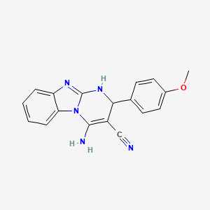 molecular formula C18H15N5O B4175690 4-氨基-2-(4-甲氧基苯基)-1,2-二氢嘧啶并[1,2-a]苯并咪唑-3-腈 