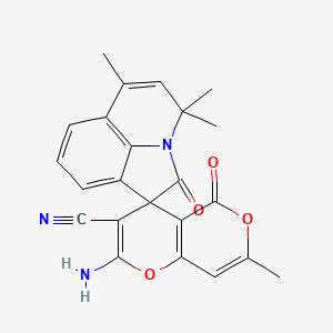 2-amino-4',4',6',7-tetramethyl-2',5-dioxo-4'H,5H-spiro[pyrano[4,3-b]pyran-4,1'-pyrrolo[3,2,1-ij]quinoline]-3-carbonitrile