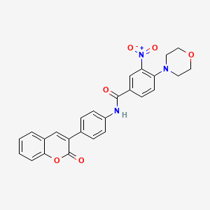 molecular formula C26H21N3O6 B4175714 4-(4-morpholinyl)-3-nitro-N-[4-(2-oxo-2H-chromen-3-yl)phenyl]benzamide 