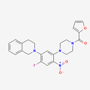 molecular formula C24H23FN4O4 B4175718 2-{2-fluoro-5-[4-(2-furoyl)-1-piperazinyl]-4-nitrophenyl}-1,2,3,4-tetrahydroisoquinoline 