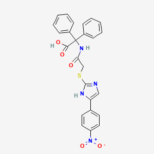 molecular formula C25H20N4O5S B4175725 [({[4-(4-nitrophenyl)-1H-imidazol-2-yl]thio}acetyl)amino](diphenyl)acetic acid 