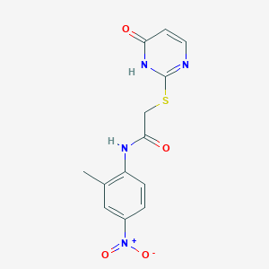 molecular formula C13H12N4O4S B4175731 N-(2-methyl-4-nitrophenyl)-2-[(6-oxo-1,6-dihydro-2-pyrimidinyl)thio]acetamide 