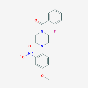 molecular formula C18H18FN3O4 B4175743 1-(2-fluorobenzoyl)-4-(4-methoxy-2-nitrophenyl)piperazine 