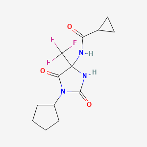 N-[1-cyclopentyl-2,5-dioxo-4-(trifluoromethyl)-4-imidazolidinyl]cyclopropanecarboxamide