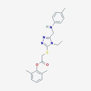 molecular formula C22H26N4O2S B417575 2,6-dimethylphenyl {[4-ethyl-5-(4-toluidinomethyl)-4H-1,2,4-triazol-3-yl]sulfanyl}acetate 