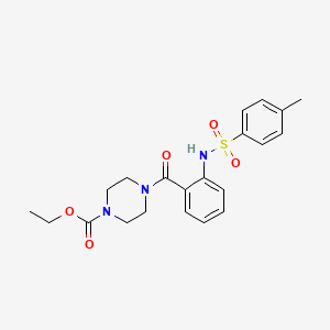 molecular formula C21H25N3O5S B4175757 ethyl 4-(2-{[(4-methylphenyl)sulfonyl]amino}benzoyl)-1-piperazinecarboxylate 