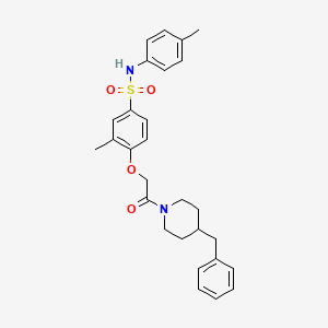 molecular formula C28H32N2O4S B4175766 4-[2-(4-benzyl-1-piperidinyl)-2-oxoethoxy]-3-methyl-N-(4-methylphenyl)benzenesulfonamide 