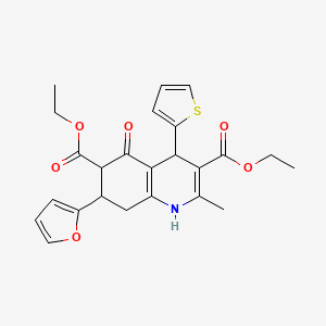 molecular formula C24H25NO6S B4175767 diethyl 7-(2-furyl)-2-methyl-5-oxo-4-(2-thienyl)-1,4,5,6,7,8-hexahydro-3,6-quinolinedicarboxylate 