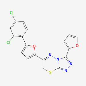 molecular formula C18H10Cl2N4O2S B4175794 6-[5-(2,4-dichlorophenyl)-2-furyl]-3-(2-furyl)-7H-[1,2,4]triazolo[3,4-b][1,3,4]thiadiazine 