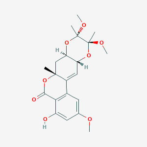 B041758 (6Ar,7aR,9S,10S,11aR)-4-hydroxy-2,9,10-trimethoxy-6a,9,10-trimethyl-7a,11a-dihydro-7H-isochromeno[4,3-g][1,4]benzodioxin-5-one CAS No. 888723-94-2