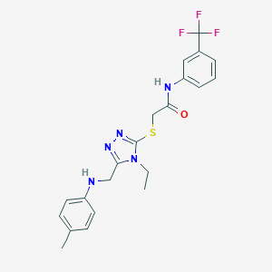 2-[(4-ethyl-5-{[(4-methylphenyl)amino]methyl}-4H-1,2,4-triazol-3-yl)sulfanyl]-N-[3-(trifluoromethyl)phenyl]acetamide