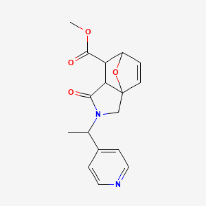molecular formula C17H18N2O4 B4175813 methyl 4-oxo-3-[1-(4-pyridinyl)ethyl]-10-oxa-3-azatricyclo[5.2.1.0~1,5~]dec-8-ene-6-carboxylate 