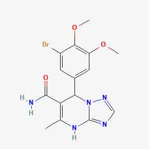 molecular formula C15H16BrN5O3 B4175821 7-(3-bromo-4,5-dimethoxyphenyl)-5-methyl-4,7-dihydro[1,2,4]triazolo[1,5-a]pyrimidine-6-carboxamide 