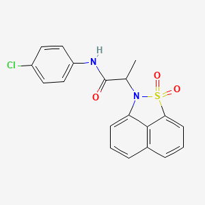 molecular formula C19H15ClN2O3S B4175829 N-(4-chlorophenyl)-2-(1,1-dioxido-2H-naphtho[1,8-cd]isothiazol-2-yl)propanamide 